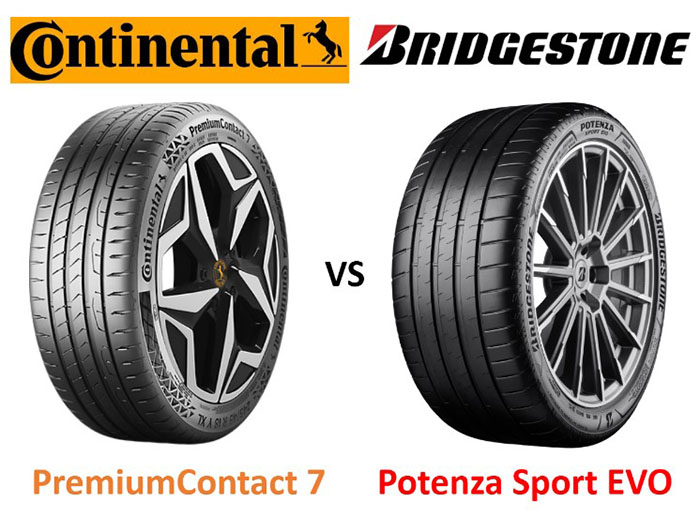 Сравнение Continental PremiumContact 7 и Bridgestone Potenza Sport EV