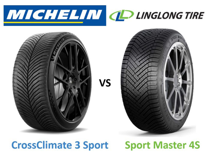 Michelin CrossClimate 3 Sport vs Linglong Sport Master 4S — сравнение  Сравнение Michelin CrossClimate 3 Sport и Linglong Sport Master 4S показывает противостояние премиальной европейской разработки и современной китайской всесезонной шины. Семейство Michelin CrossClimate стало одним из наиболее узнаваемых в сегменте всесезонных шин с маркировкой 3PMSF, сочетая возможности для зимней эксплуатации с характеристиками летних шин.  Linglong Sport Master 4S представляет новое поколение всесезонных моделей китайского производителя, ориентированных на сочетание ходовых характеристик и практичности.  Главный вопрос сравнения — насколько Linglong Sport Master 4S способна конкурировать с Michelin CrossClimate 3 Sport по сцеплению, торможению, управляемости и комфорту в различных погодных условиях.  В этом сравнении встречаются два разных подхода: премиальные технологии Michelin и стремление Linglong предложить конкурентоспособные характеристики в сегменте всесезонных шин. Далее рассмотрим результаты обеих моделей на сухом, мокром и зимнем покрытии.