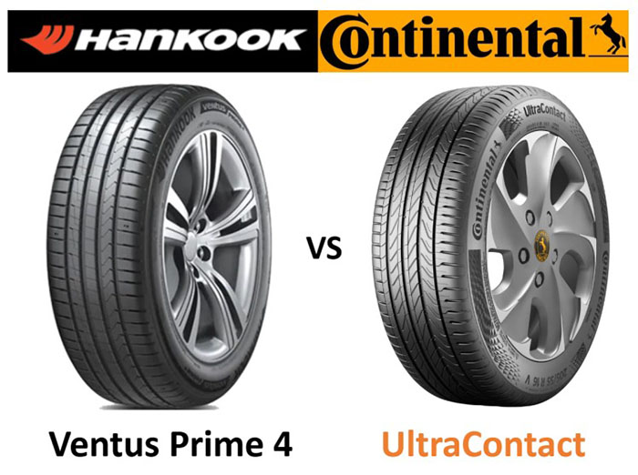 Hankook Ventus Prime 4 vs Continental UltraContact — сравнение летних шин.