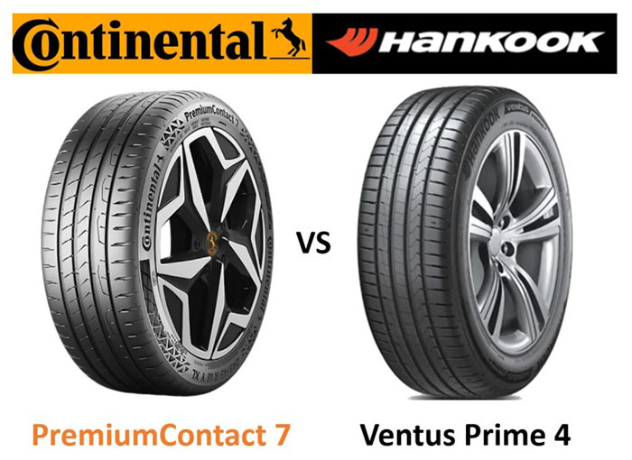 Continental PremiumContact 7 против Hankook Ventus Prime 4 — сравнение шин ⭐