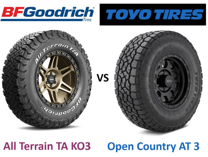 BFGoodrich All-Terrain T/A KO3 vs Toyo Open Country A/T III — сравнение шин