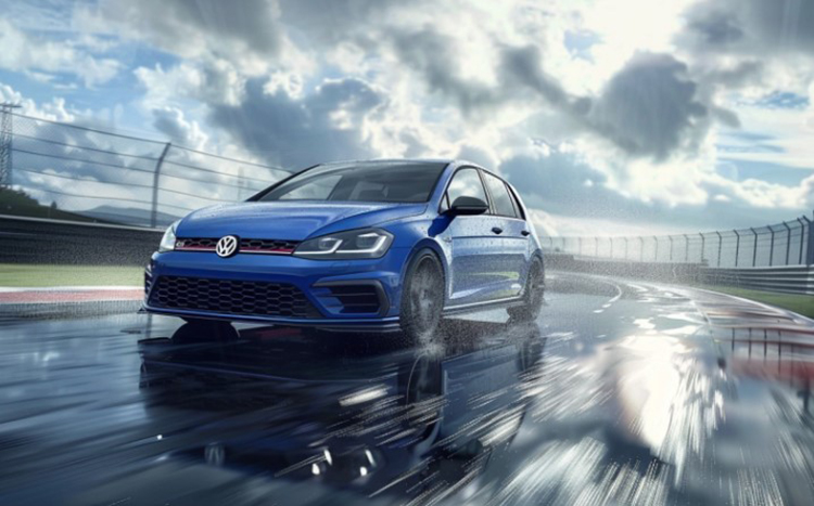 Тестовый автомобиль, выбранный AutoBild: Volkswagen Golf на управляемости на мокрой дороге