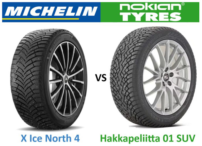 Michelin X-Ice North 4 и Nokian Hakkapeliitta 01 SUV: сравнение зимних шин